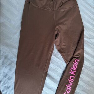 Calvin Klein Black Leggings with Pink Logo